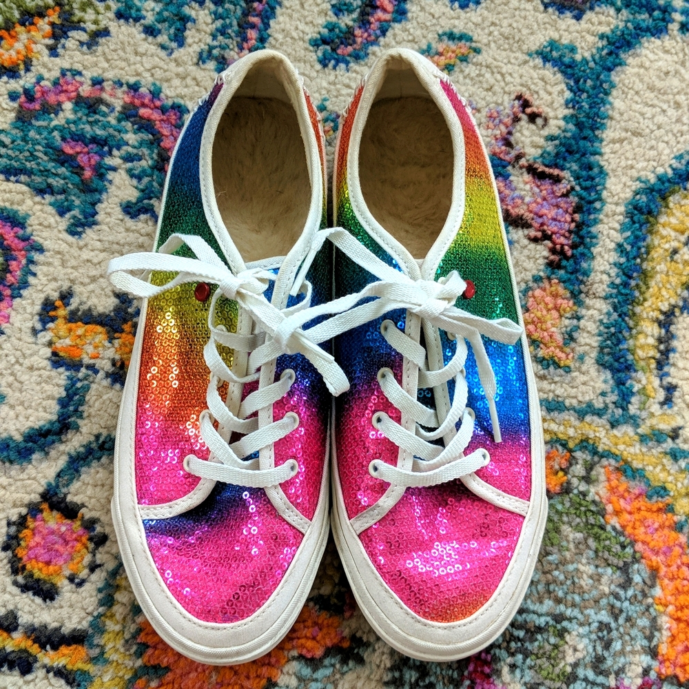 COPY - Ugg Rainbow Sequin canvas shoes